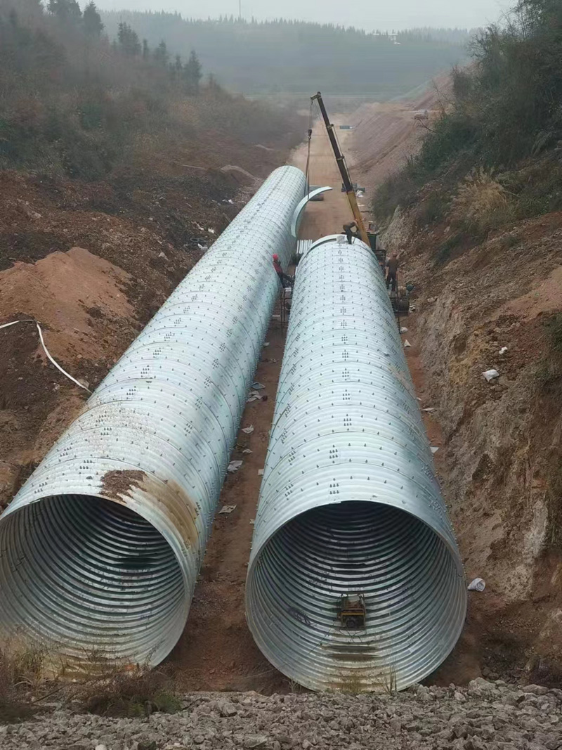 钢波纹管施工场地实景拍摄